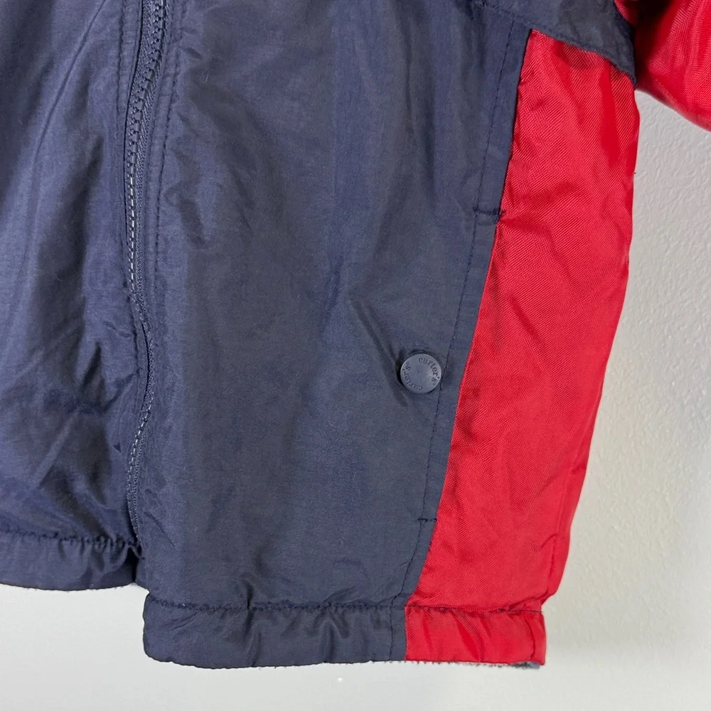 Vintage Carter's Navy and Red Fleece-lined Hooded‎ Coat for Kids Size 3T